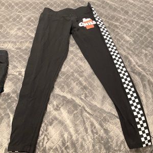 Snoopy black leggings for girls size small.